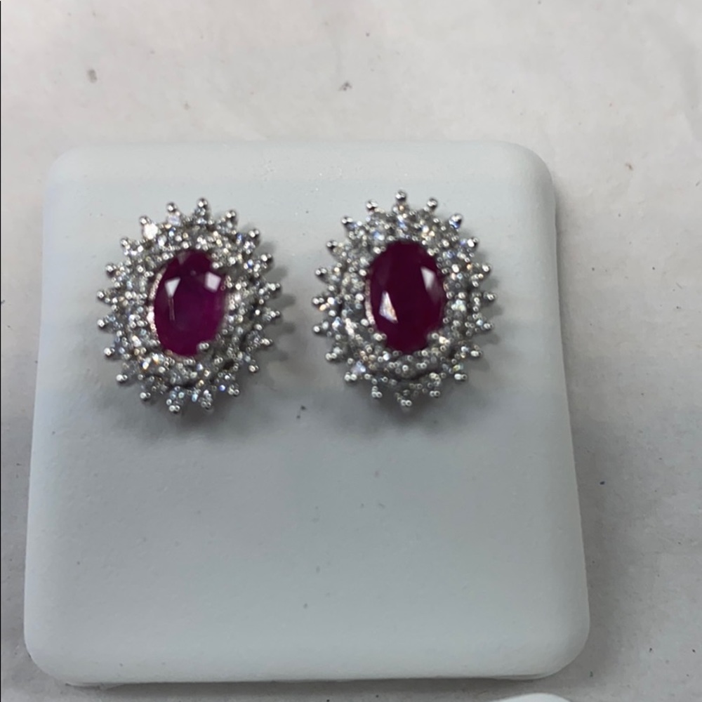 New 14k Solid Gold Diamonds Ruby Set - image 2